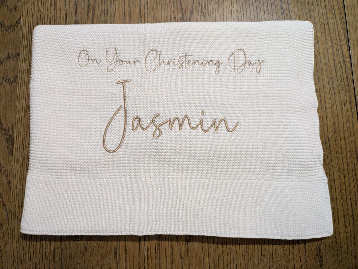 Personalised Knit Christening Blanket