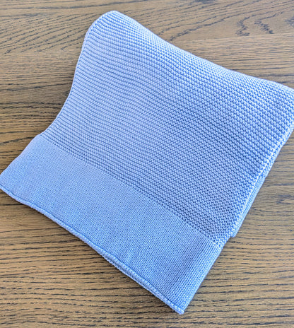 Light Blue Personalised Baby Knit Blanket