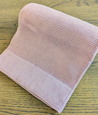 Dusty Pink Personalised Baby Knit Blanket